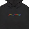 Love Yourself Multi-Embroidered Hoodie - Black